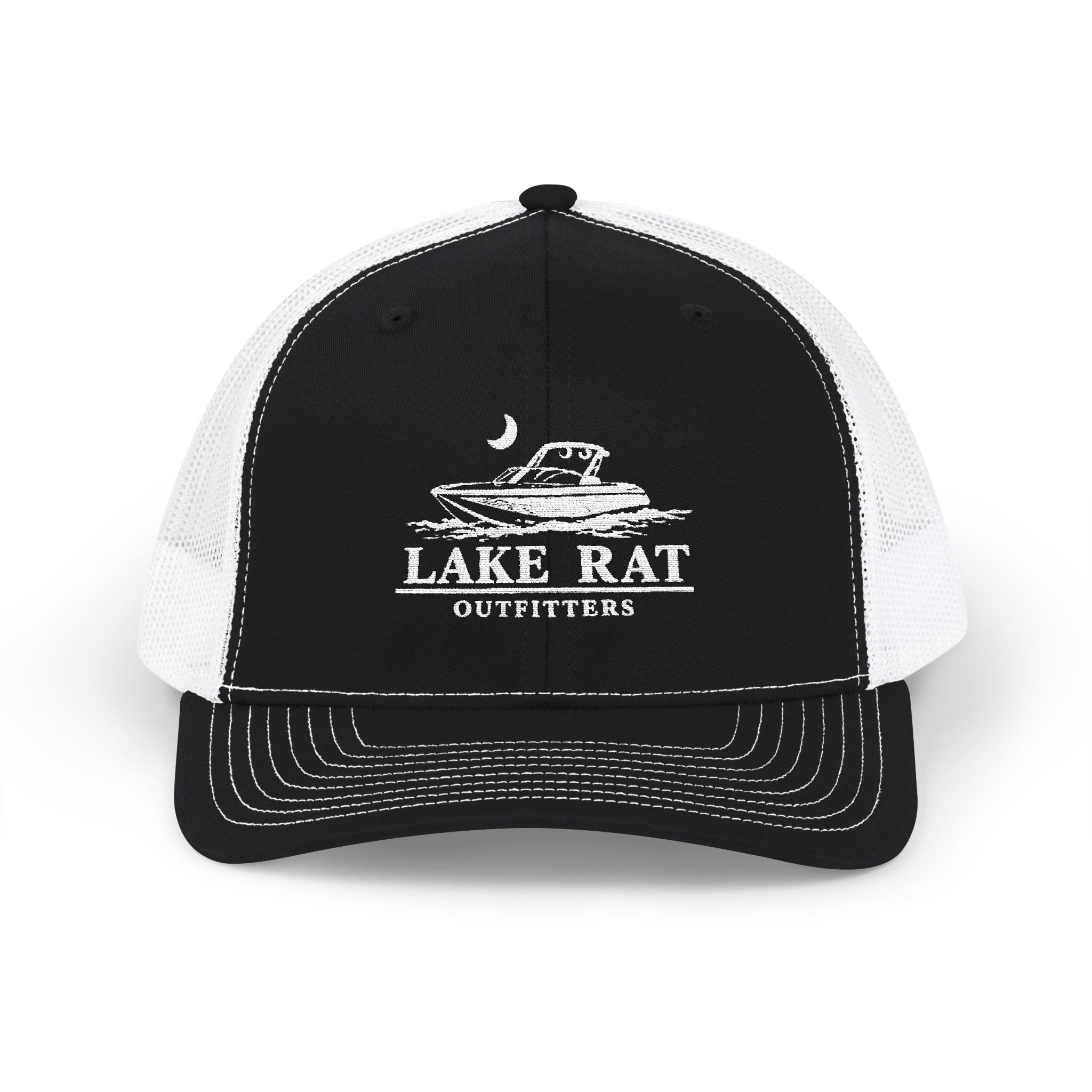 Lake Rat Snapback Trucker Cap — Wake Boat Night Ride Hat