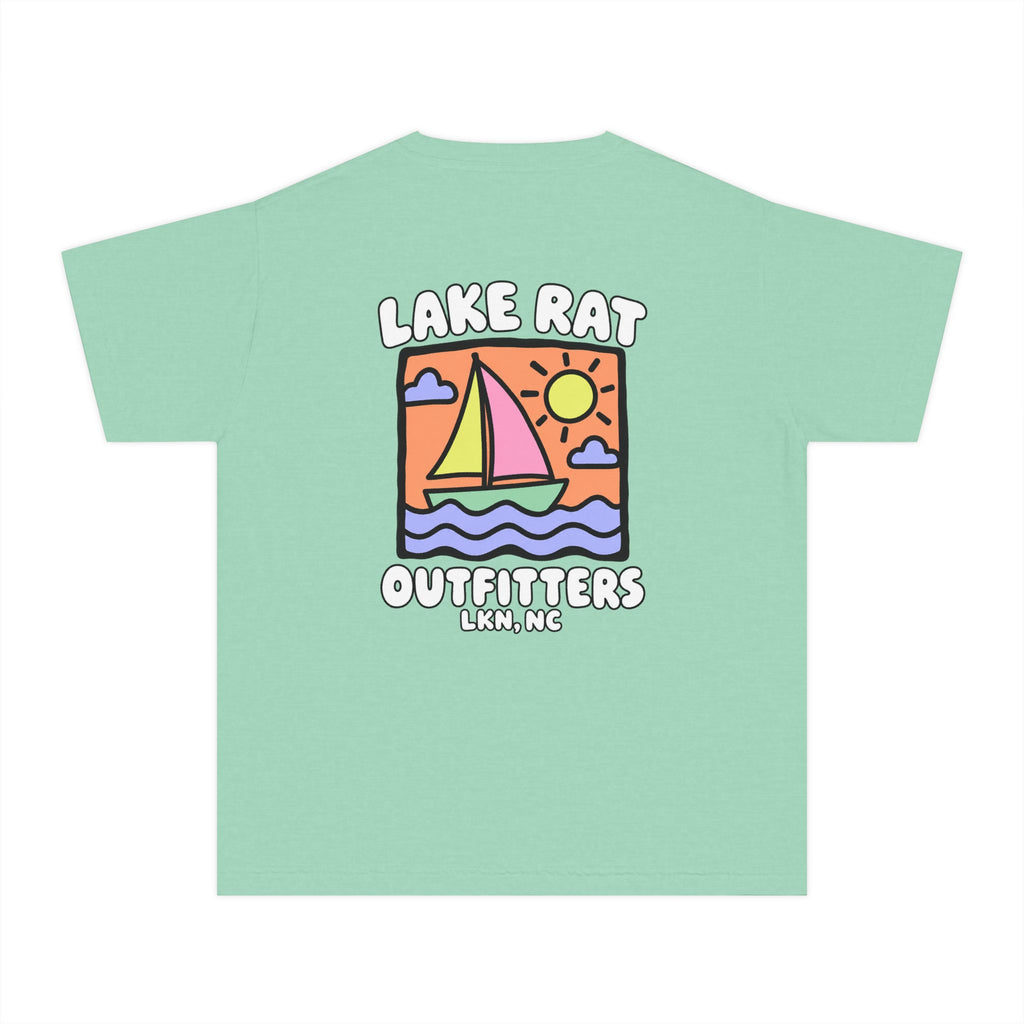 Lake Rat Outfitters Youth Tee — Colorful Sailboat Summer Shirt