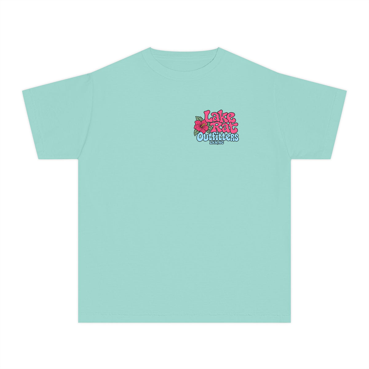 Lake Rat Outfitters Youth Tee — Retro Floral Lake Graphic