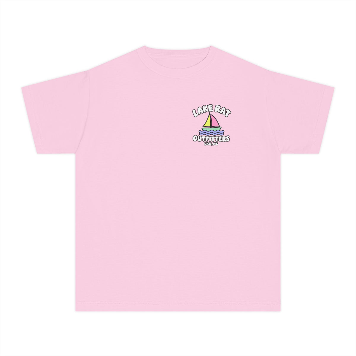 Lake Rat Outfitters Youth Tee — Colorful Sailboat Summer Shirt