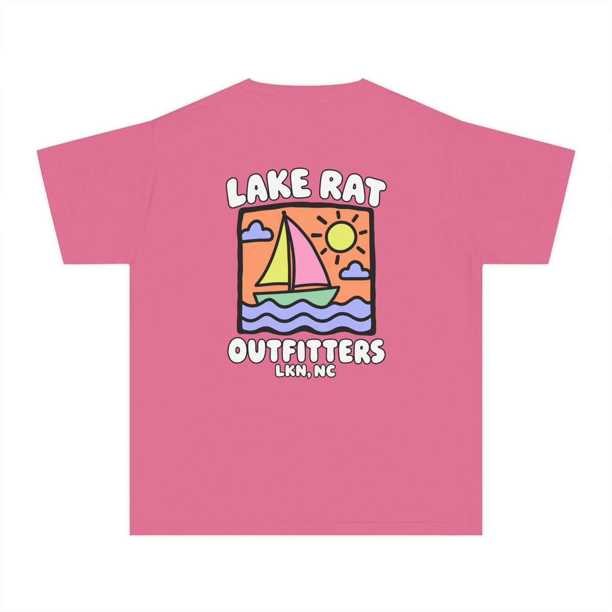 Lake Rat Outfitters Youth Tee — Colorful Sailboat Summer Shirt