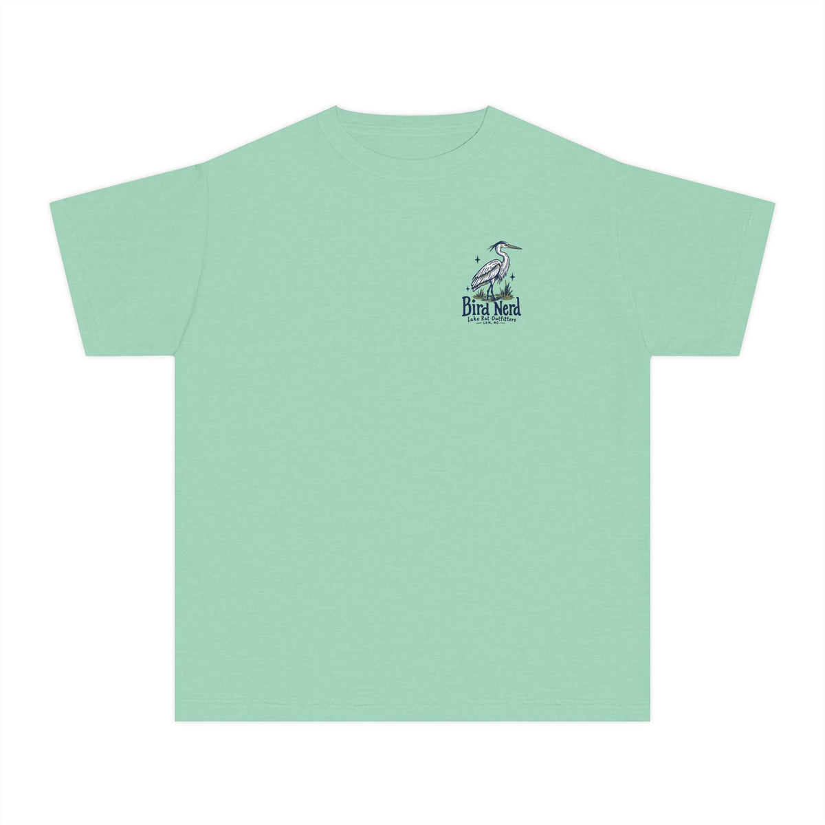 Youth Tee — "Zero Egrets" Heron Graphic