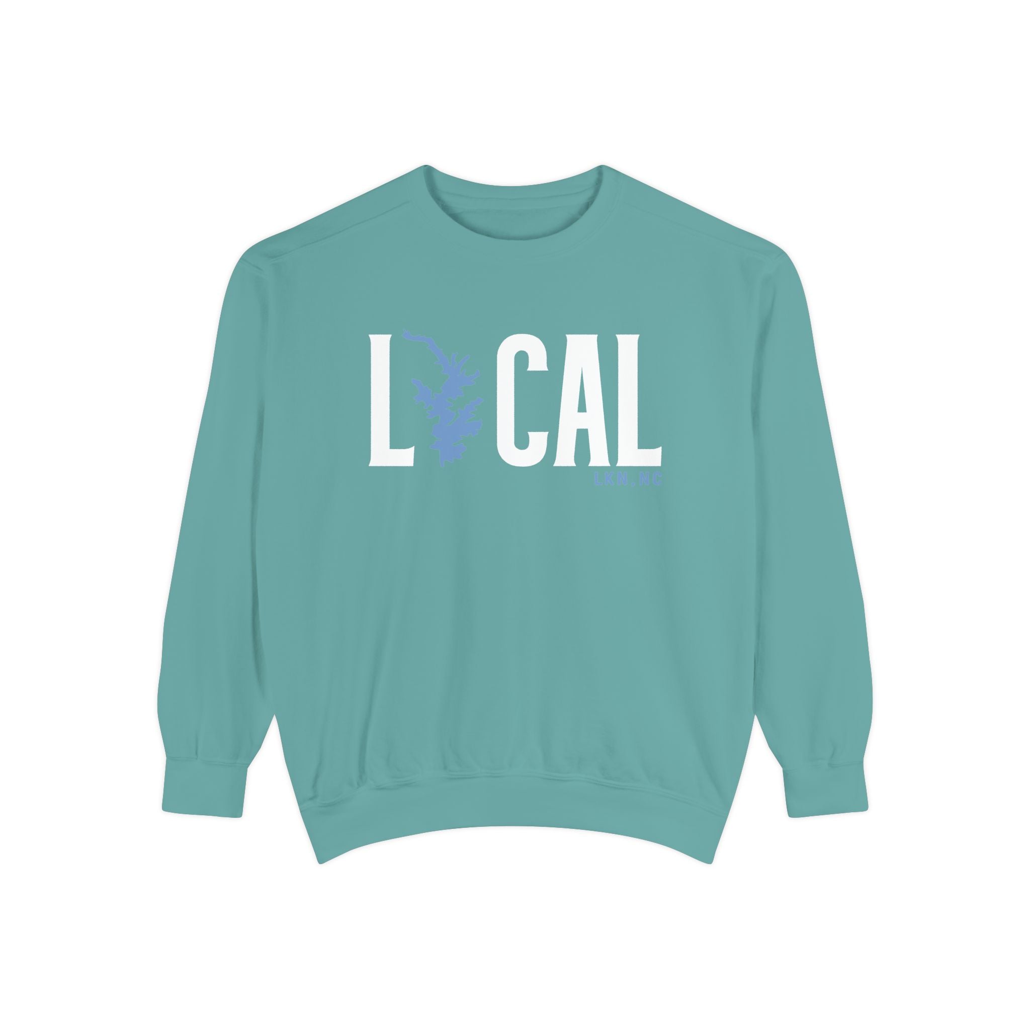 Local LKNCrewneck Sweatshirt — "LOCAL" with Lake Norman Silhouette