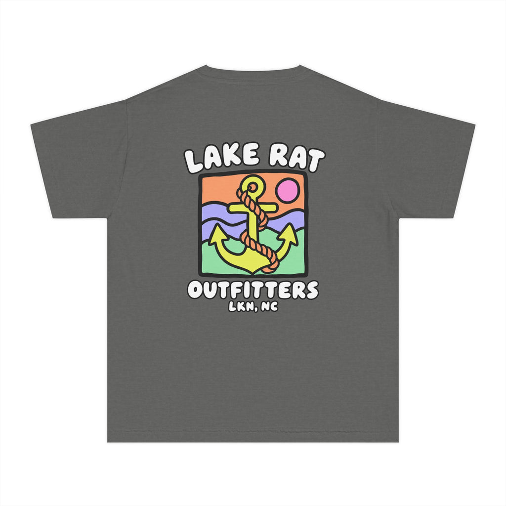 Lake Rat Outfitters Youth Tee — Colorful Anchor Lake Graphic