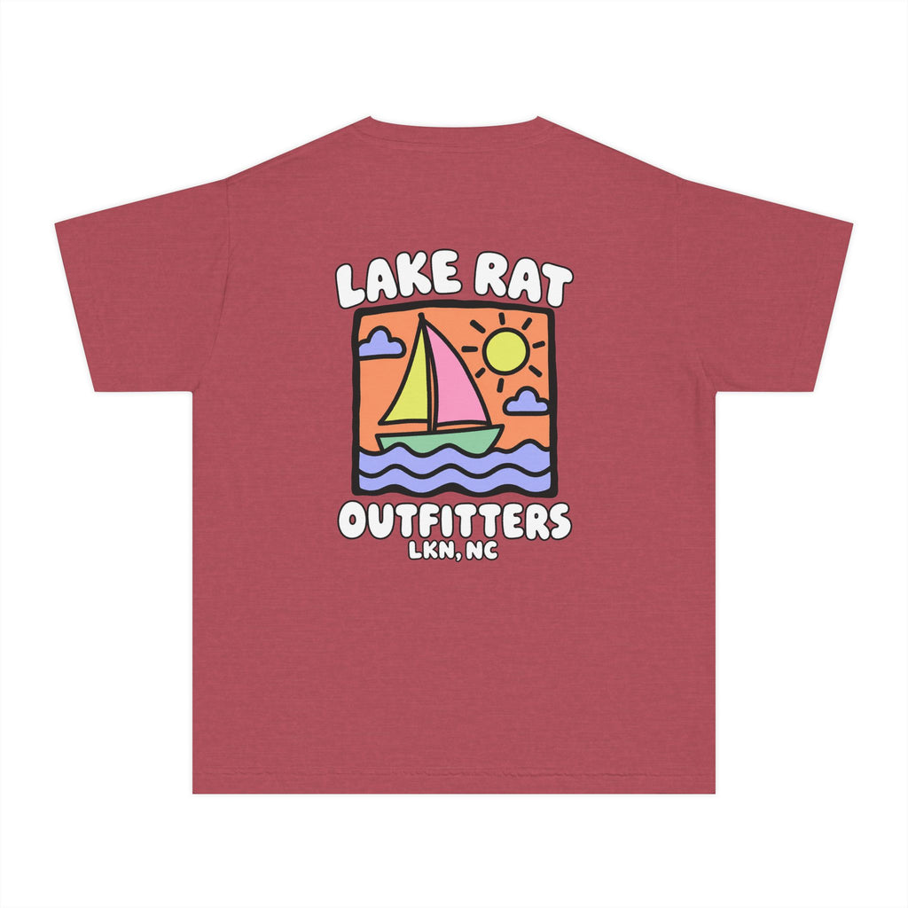 Lake Rat Outfitters Youth Tee — Colorful Sailboat Summer Shirt