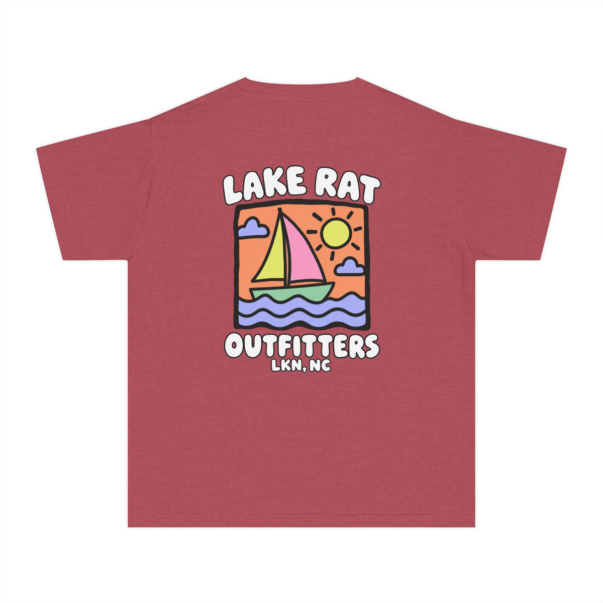 Lake Rat Outfitters Youth Tee — Colorful Sailboat Summer Shirt