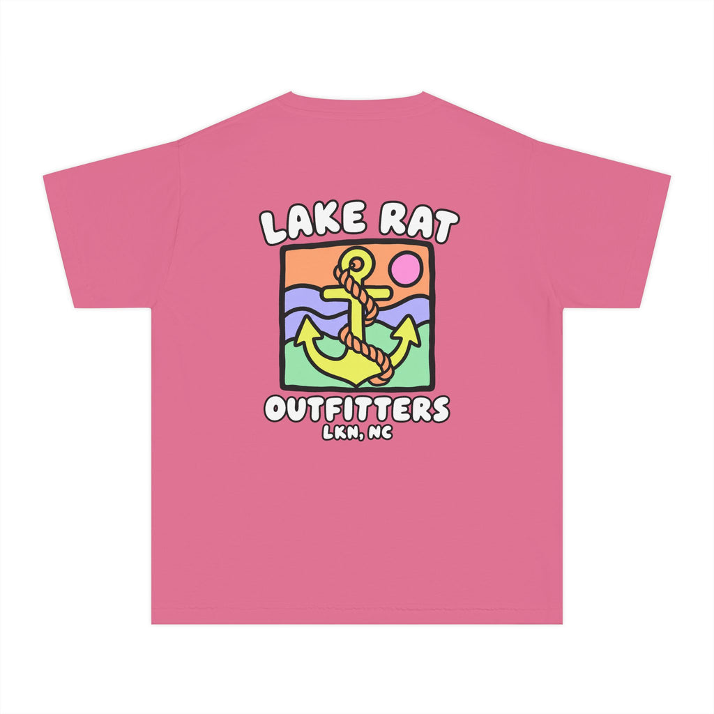 Lake Rat Outfitters Youth Tee — Colorful Anchor Lake Graphic