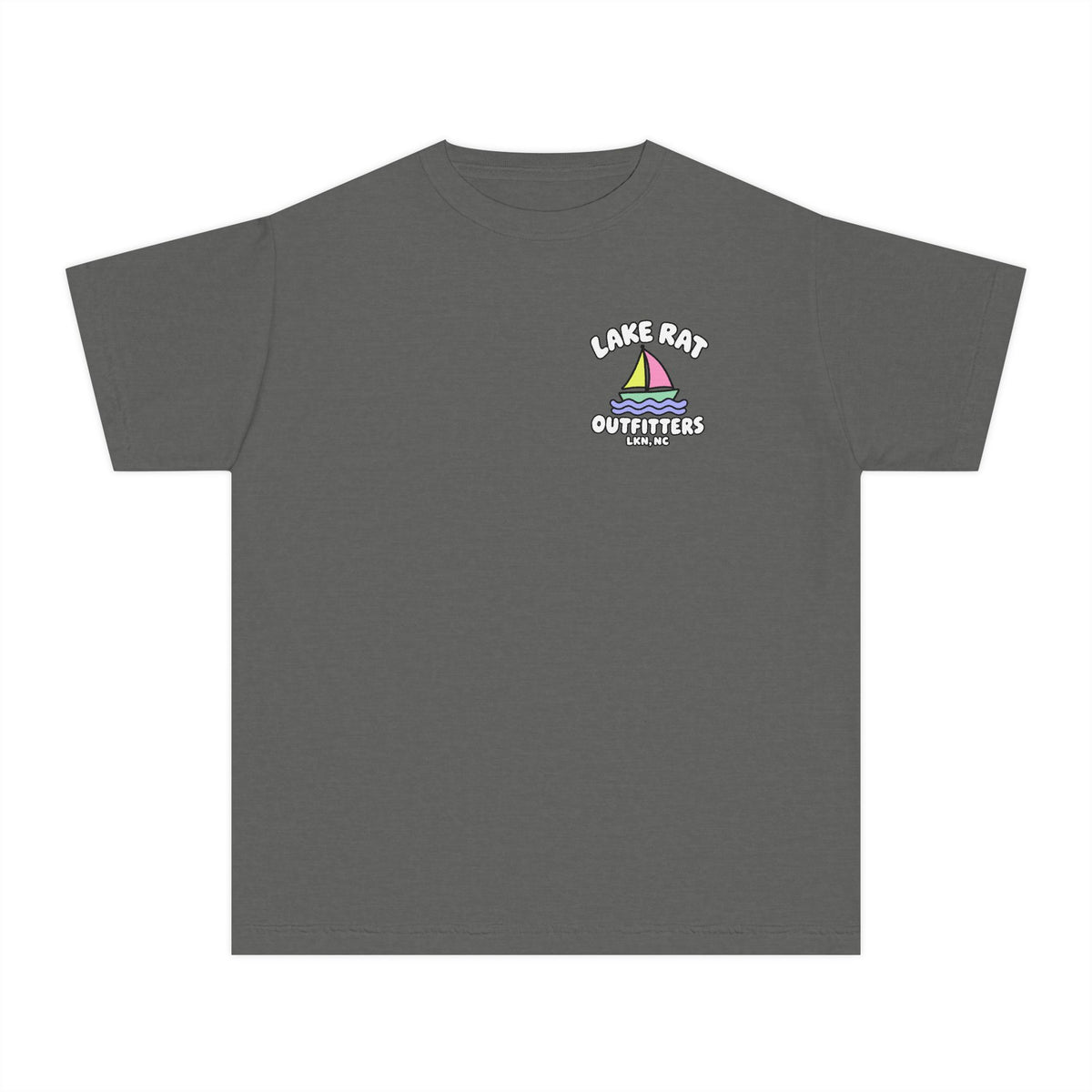 Lake Rat Outfitters Youth Tee — Colorful Sailboat Summer Shirt