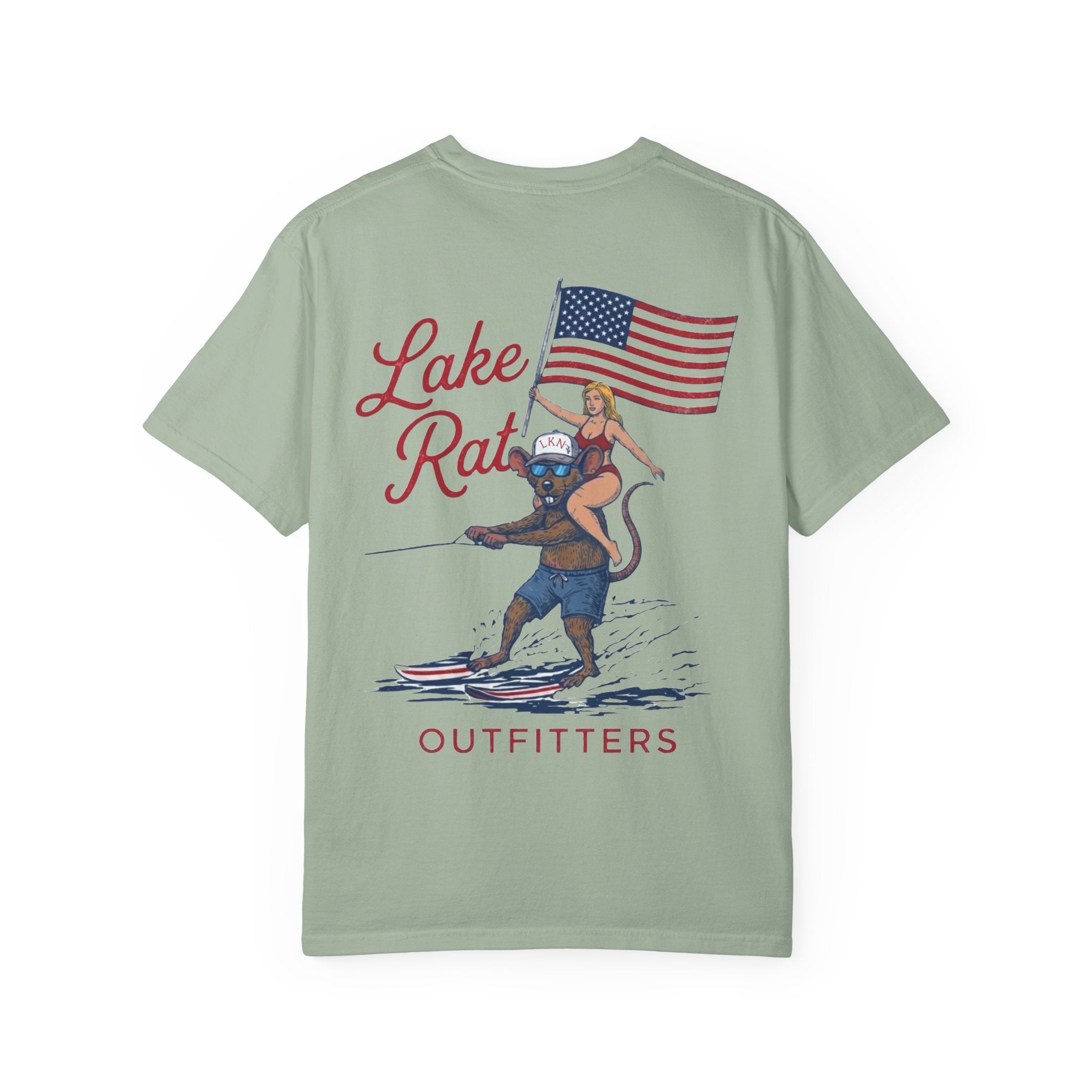 Lake Rat Outfitters T-Shirt — Patriotic Waterski Graphic Tee