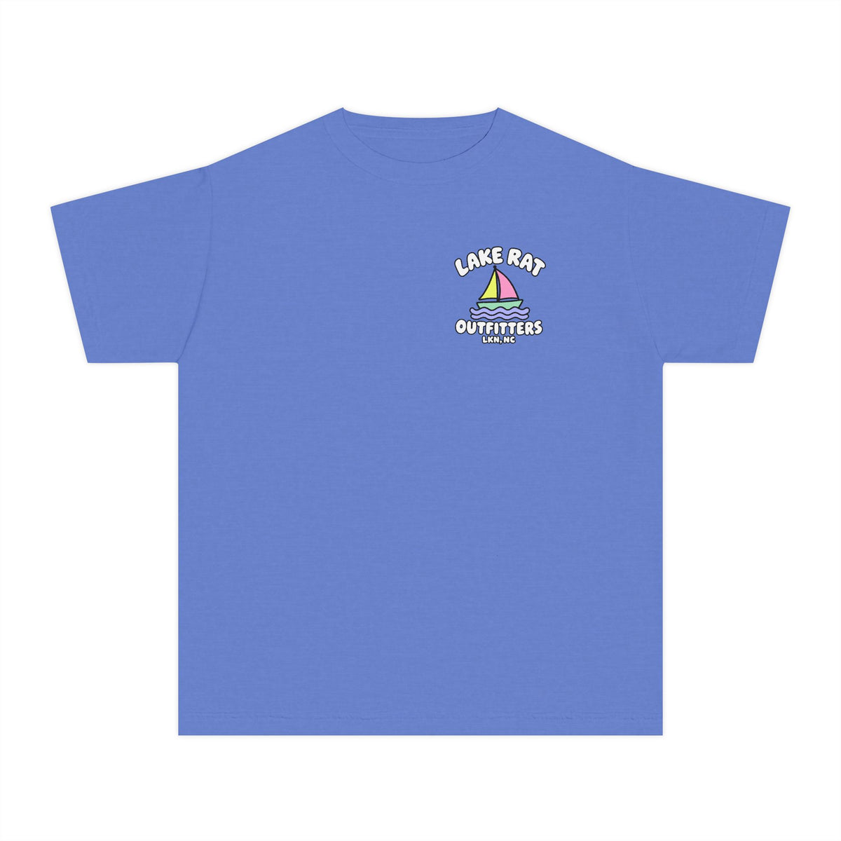 Lake Rat Outfitters Youth Tee — Colorful Sailboat Summer Shirt