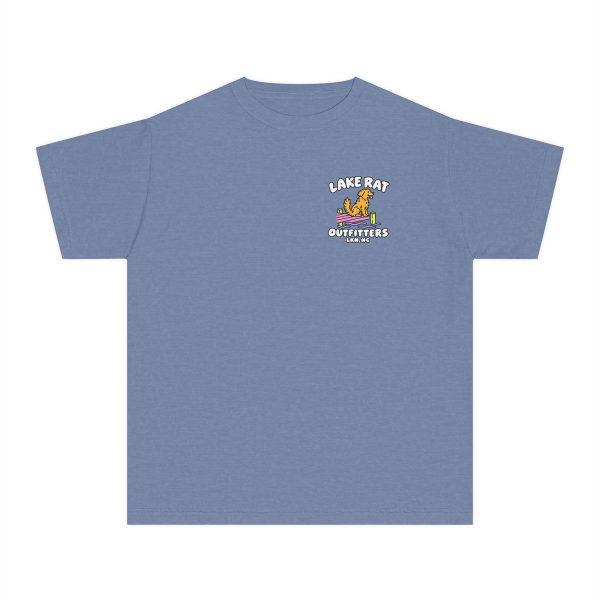 Lake Rat Outfitters Youth Tee — Retro Lake Dog Graphic