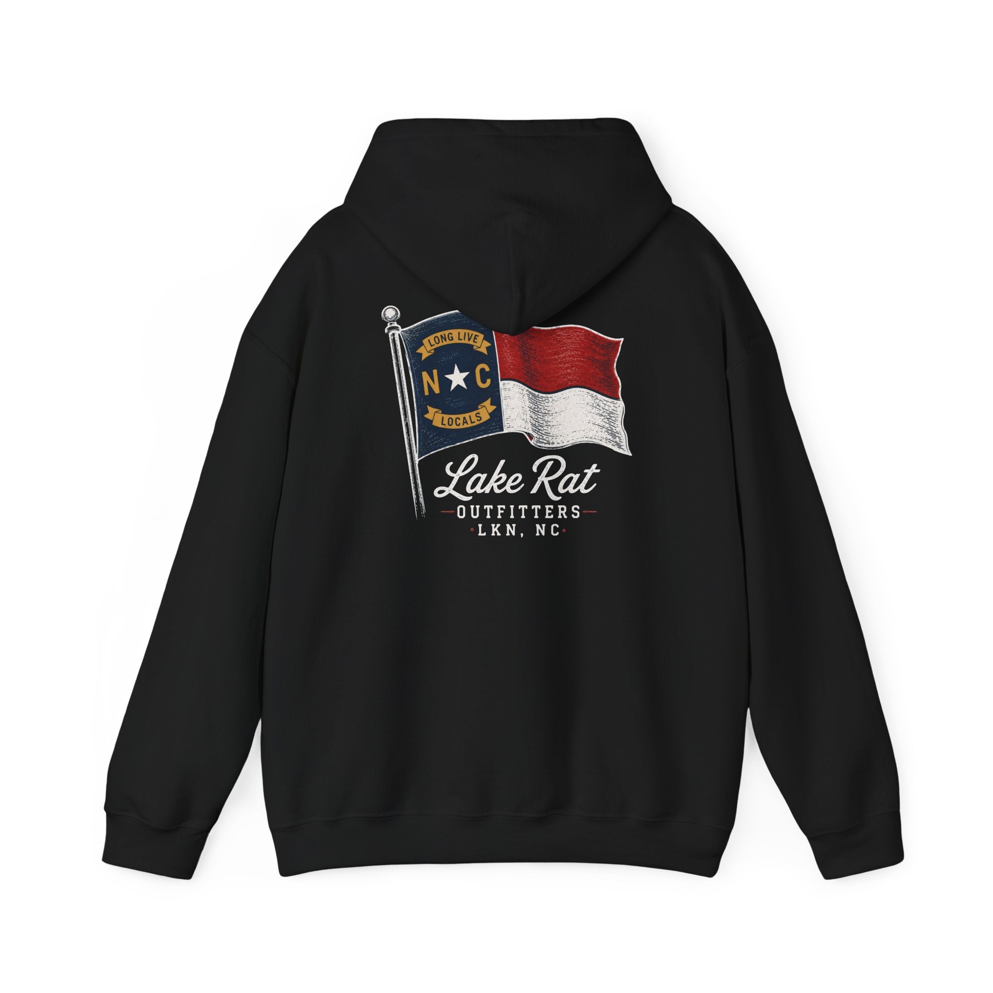 North Carolina Flag Hoodie — Lake Rat Outfitters Pullover