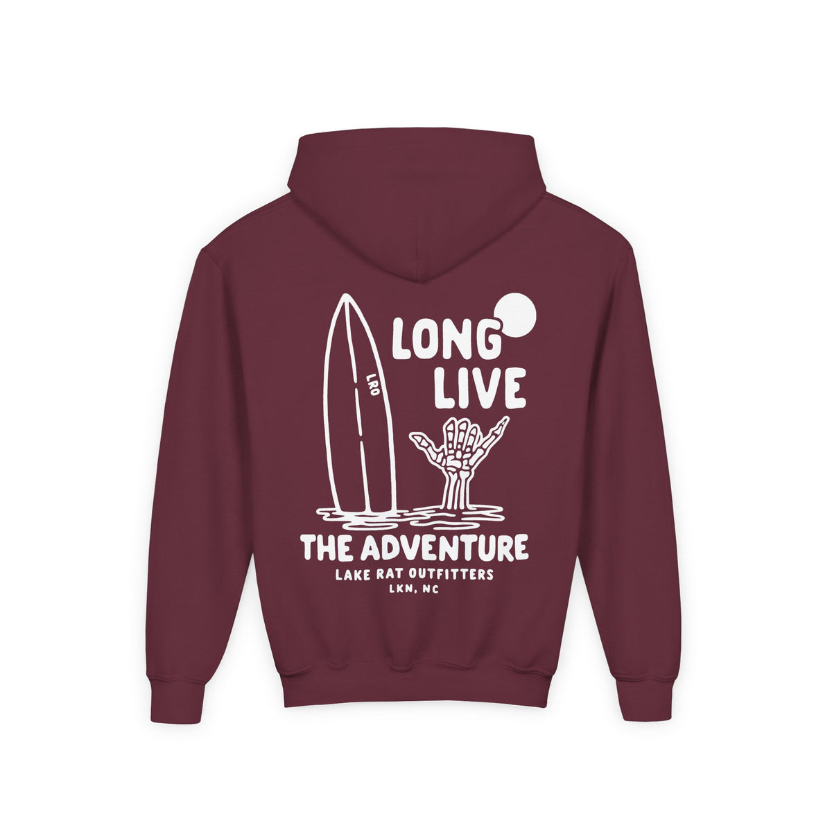 Youth Hoodie — "Long Live the Adventure" Surf & Lake Life Hoodie