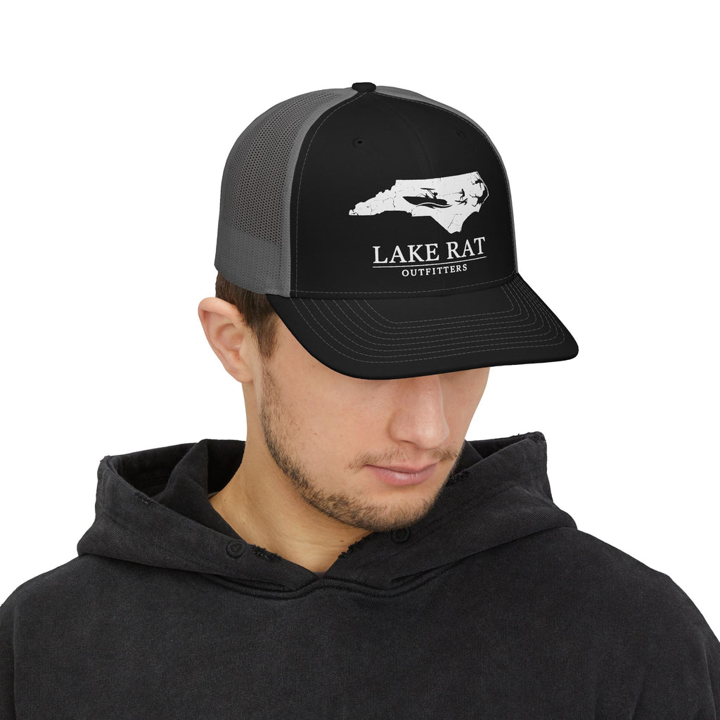 Lake Rat NC Wake Boat Snapback Trucker Cap — NC Silhouette Hat