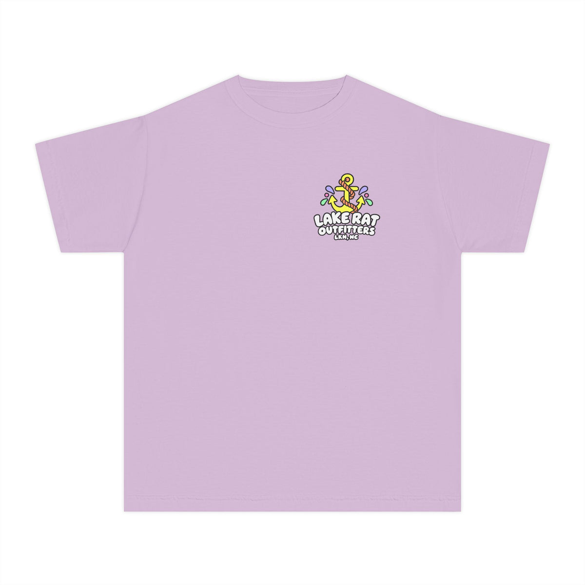 Lake Rat Outfitters Youth Tee — Colorful Anchor Lake Graphic