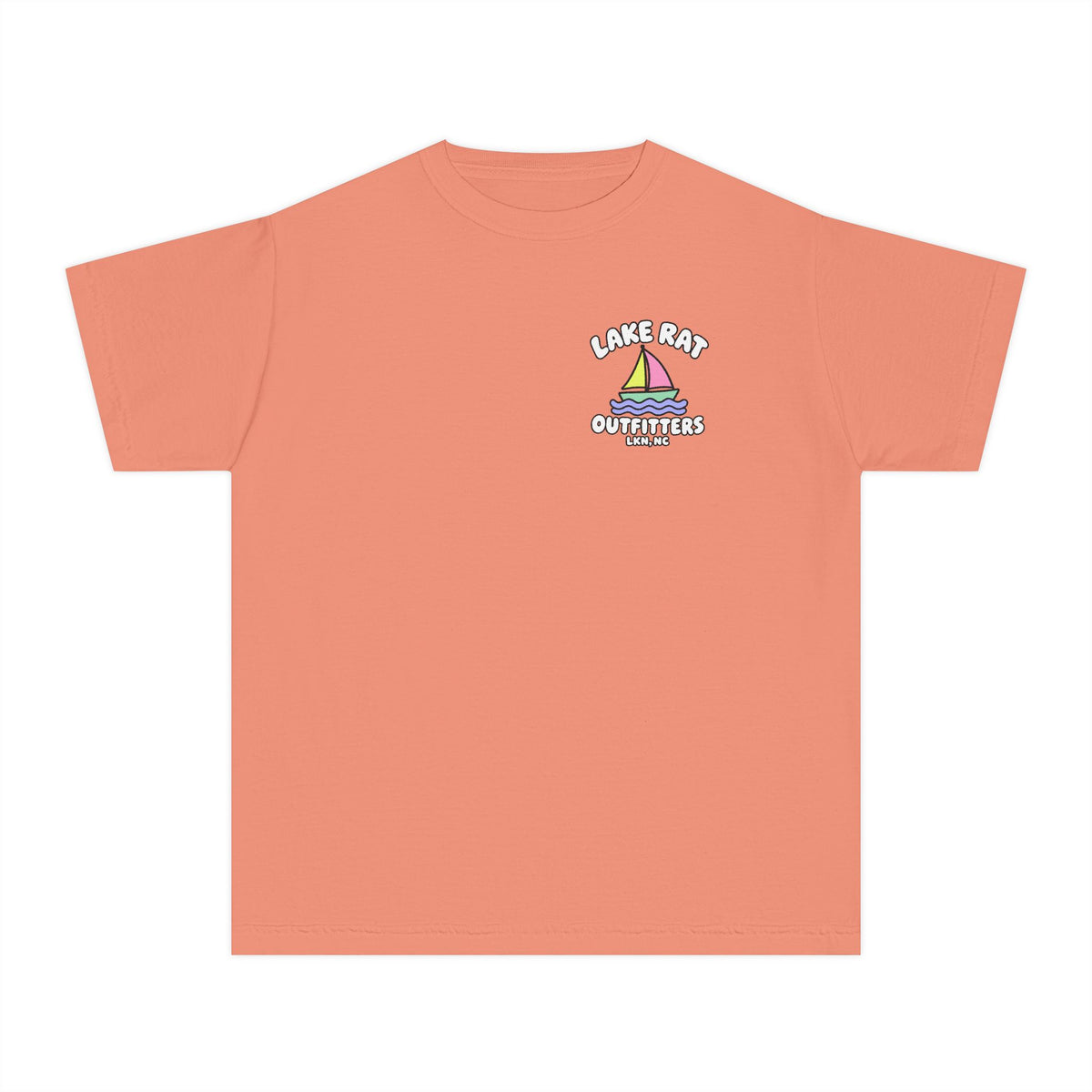 Lake Rat Outfitters Youth Tee — Colorful Sailboat Summer Shirt