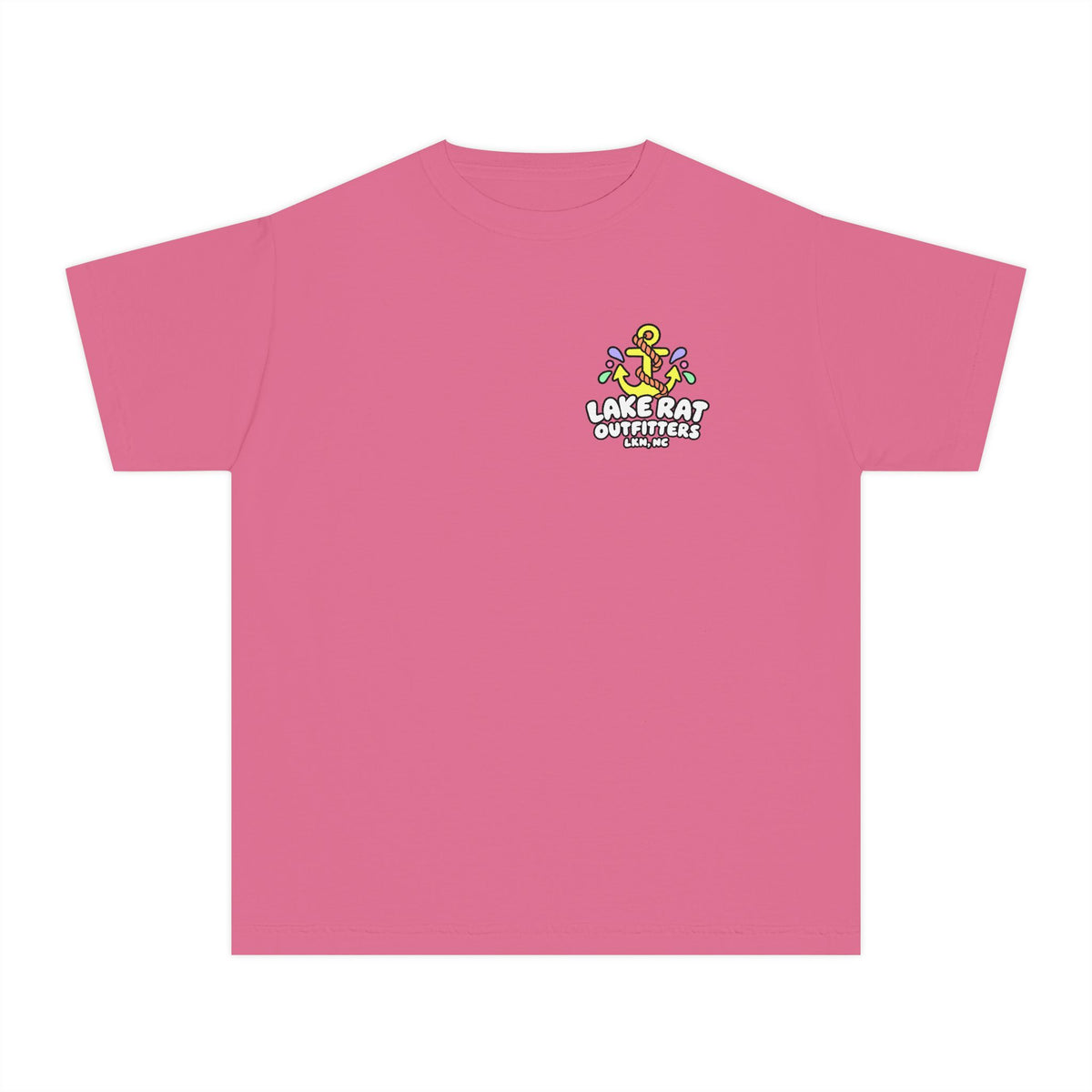 Lake Rat Outfitters Youth Tee — Colorful Anchor Lake Graphic