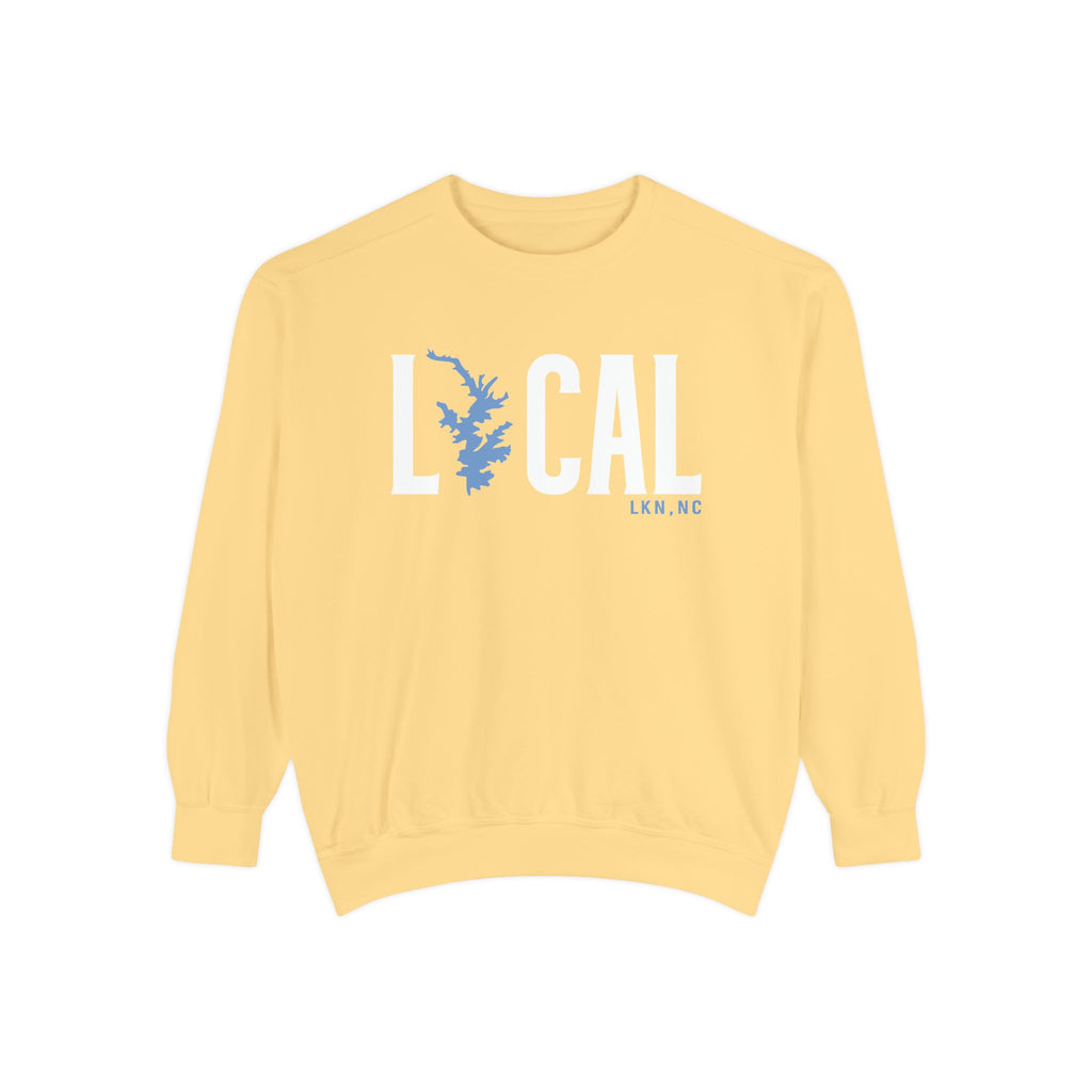 Local LKNCrewneck Sweatshirt — "LOCAL" with Lake Norman Silhouette