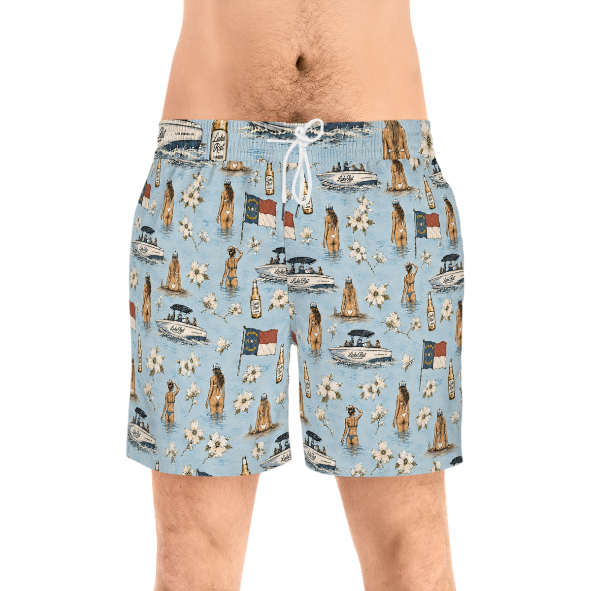 Boats and Dogwoods Swim Trunks
