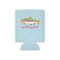 Catching Fish Can Cooler – Cute Rainbow Trout Beverage Koozie