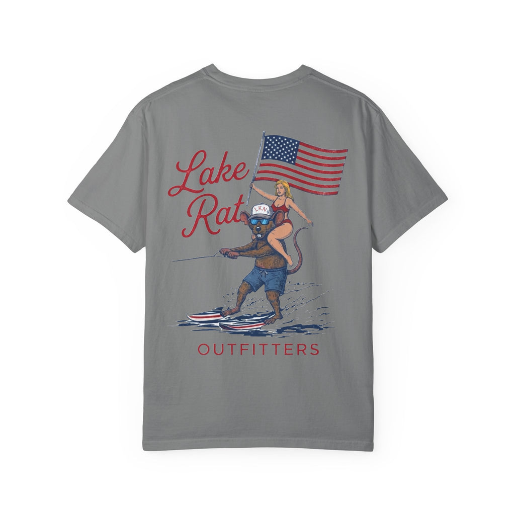 Lake Rat Outfitters T-Shirt — Patriotic Waterski Graphic Tee