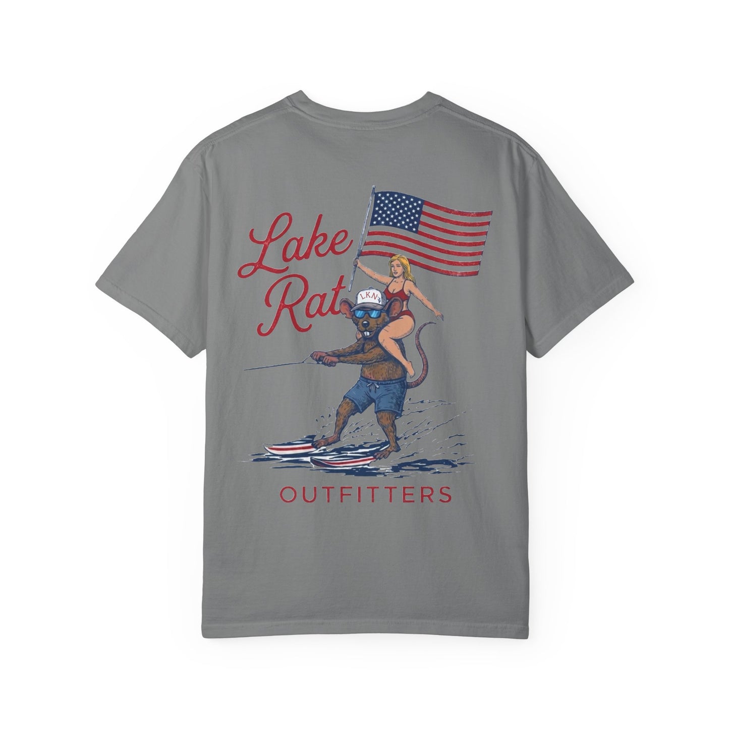 Lake Rat Outfitters T-Shirt — Patriotic Waterski Graphic Tee