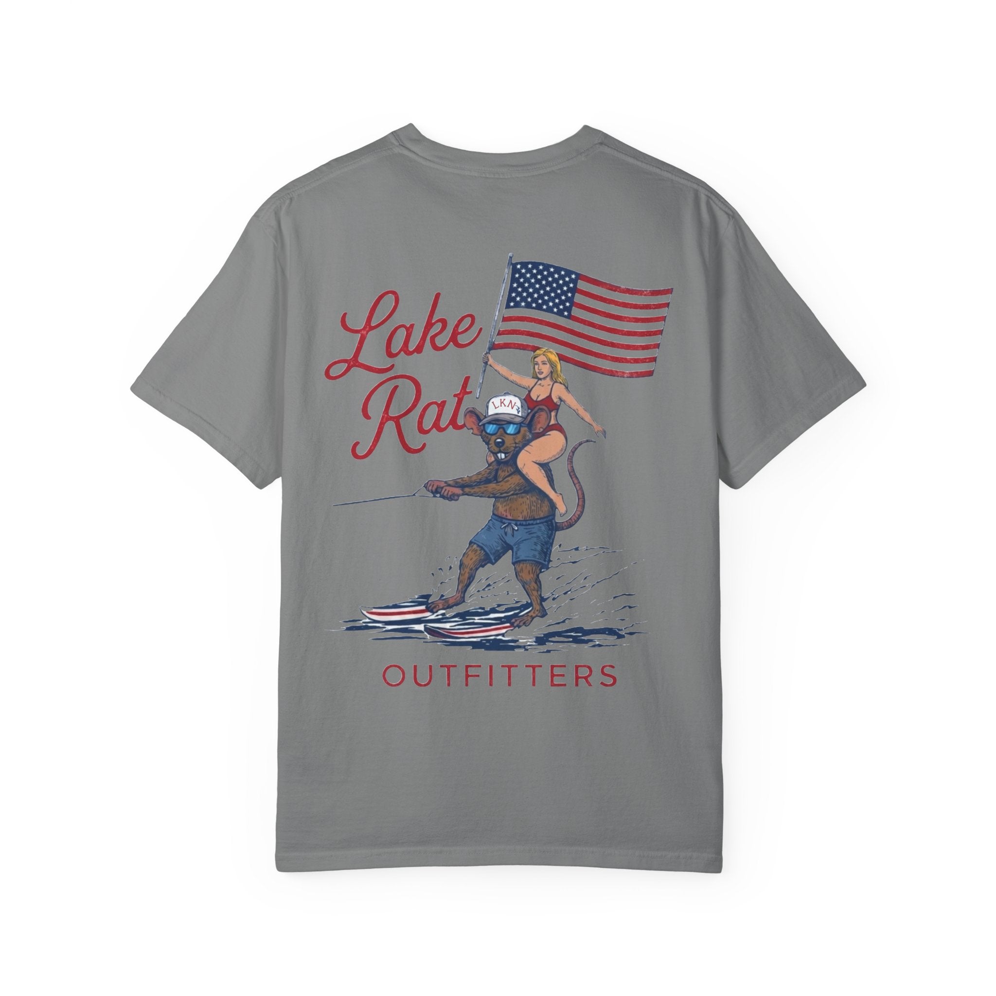 Lake Rat Outfitters T-Shirt — Patriotic Waterski Graphic Tee