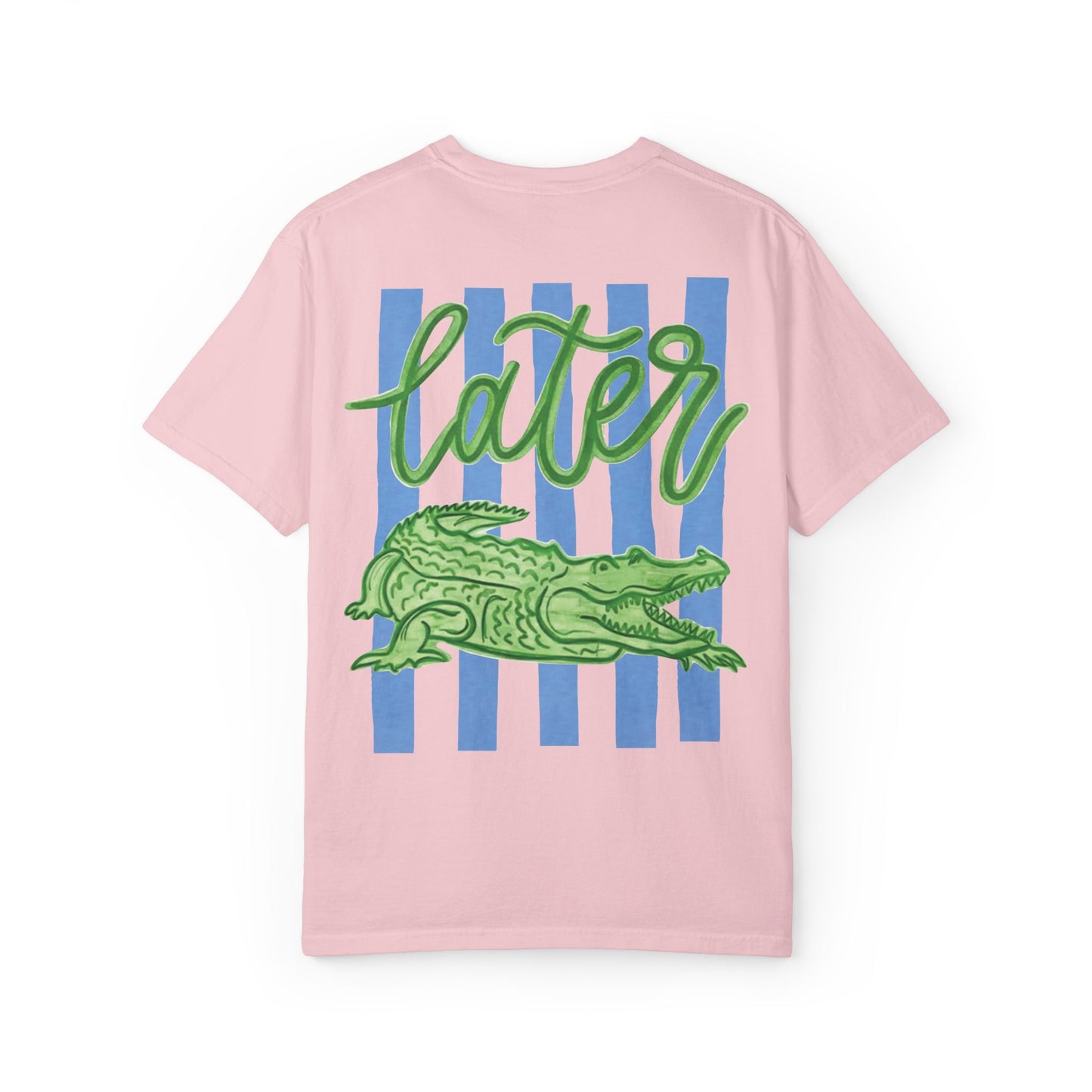 Alligator "Later" Graphic T-shirt | Relaxed Crocodile Illustration, Pool Vibes