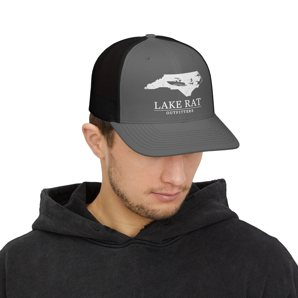 Lake Rat NC Wake Boat Snapback Trucker Cap — NC Silhouette Hat
