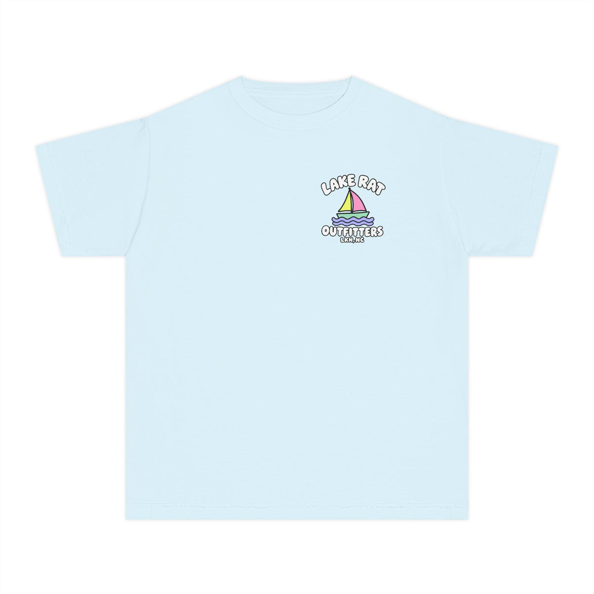 Lake Rat Outfitters Youth Tee — Colorful Sailboat Summer Shirt