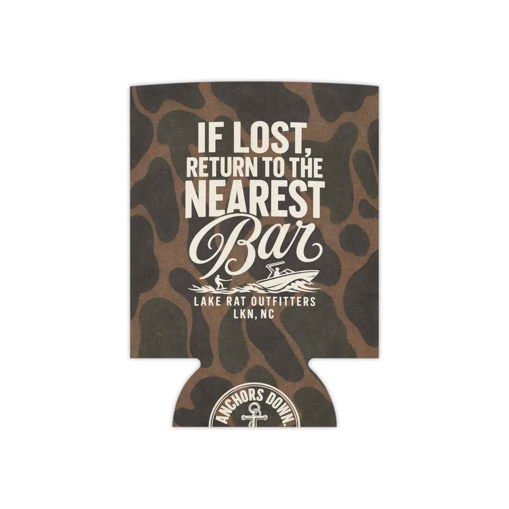 Can Cooler - “If Lost Return to the Nearest Bar” Camo Can Koozie