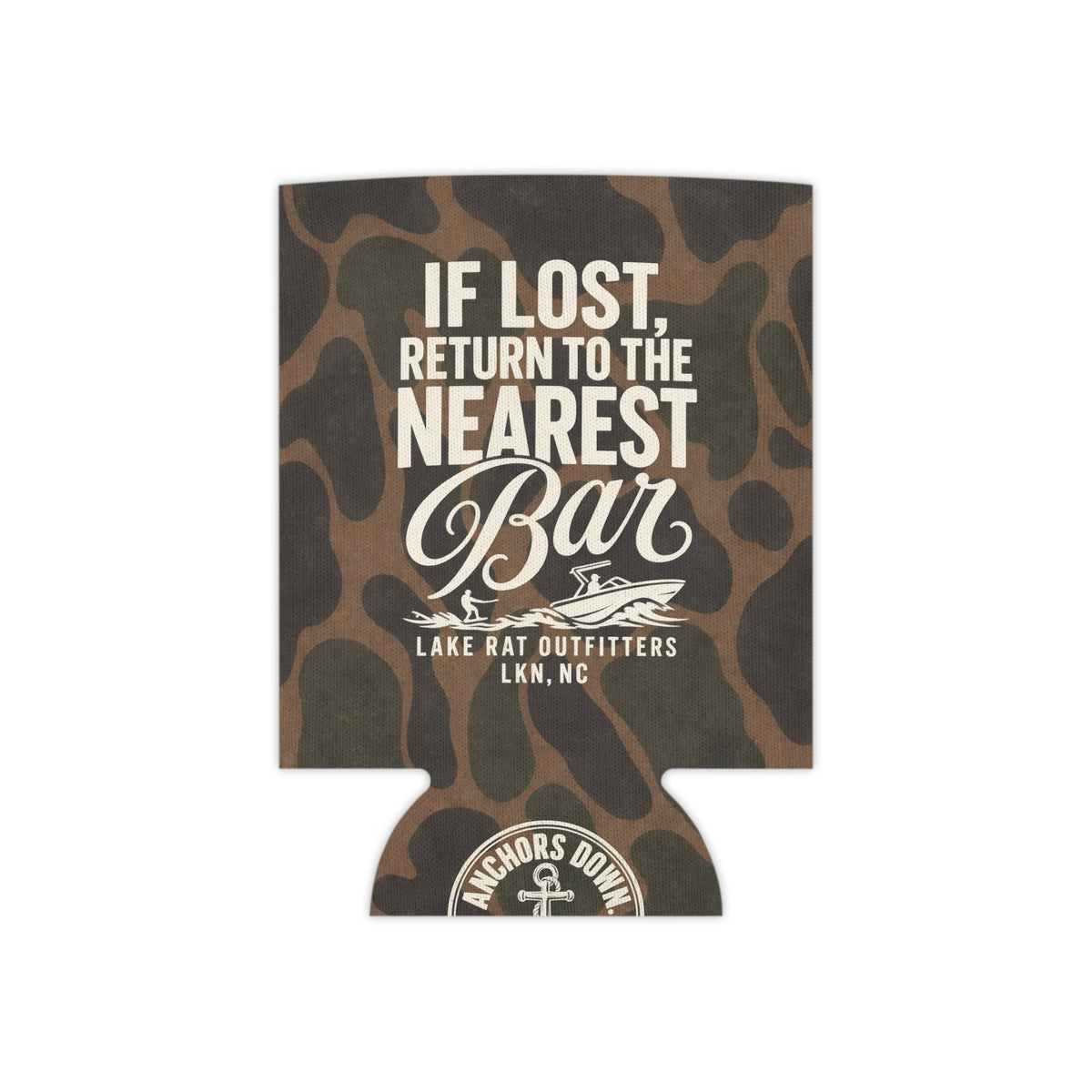 Can Cooler - “If Lost Return to the Nearest Bar” Camo Can Koozie