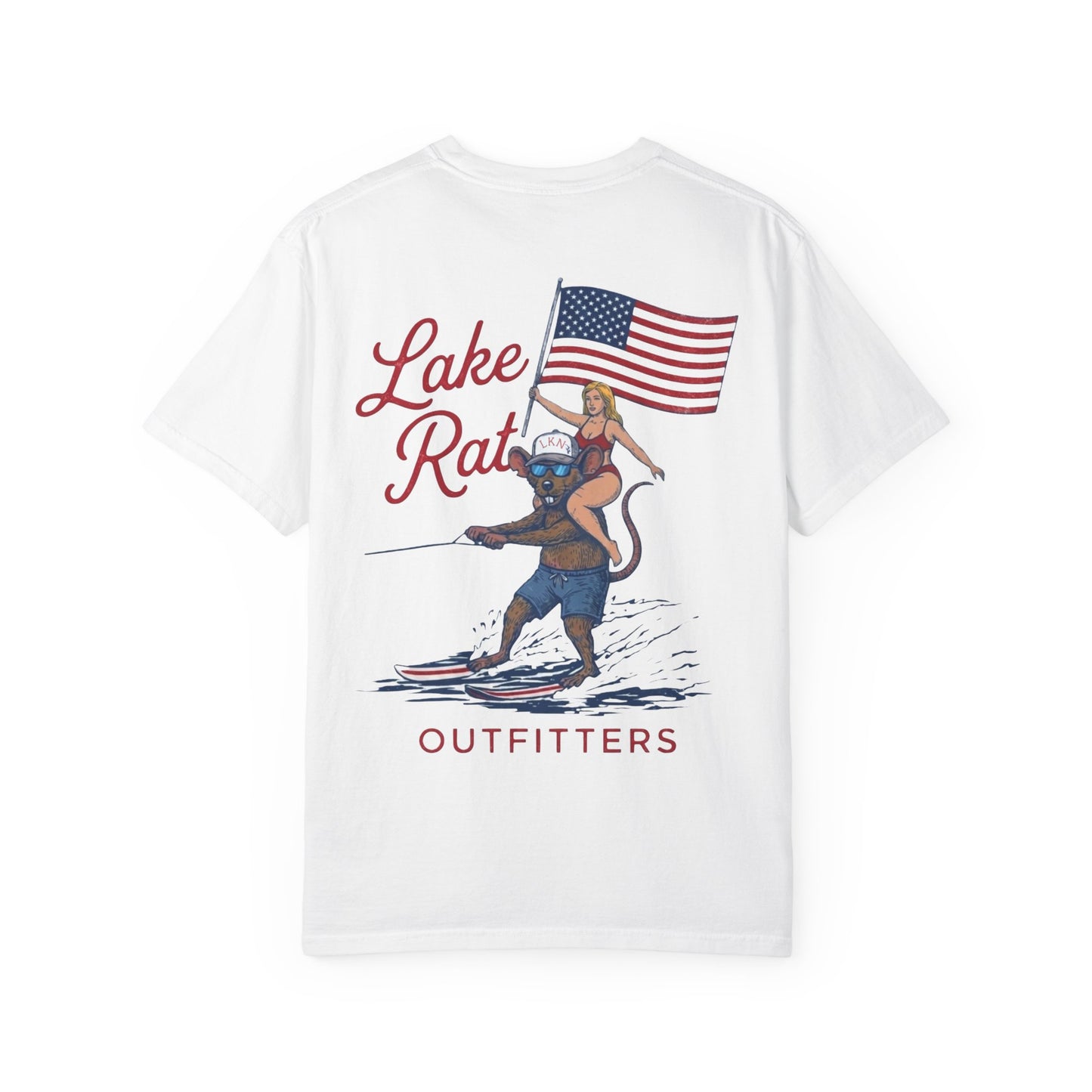 Lake Rat Outfitters T-Shirt — Patriotic Waterski Graphic Tee