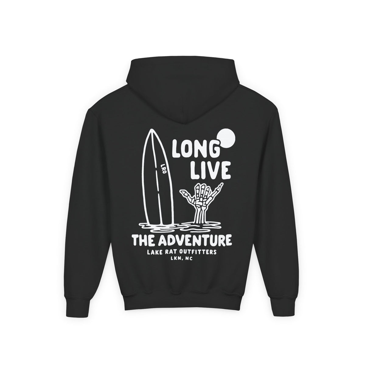 Youth Hoodie — "Long Live the Adventure" Surf & Lake Life Hoodie