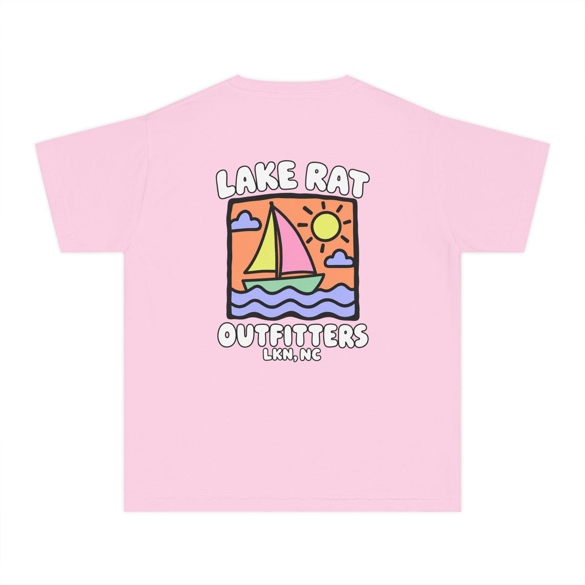 Lake Rat Outfitters Youth Tee — Colorful Sailboat Summer Shirt
