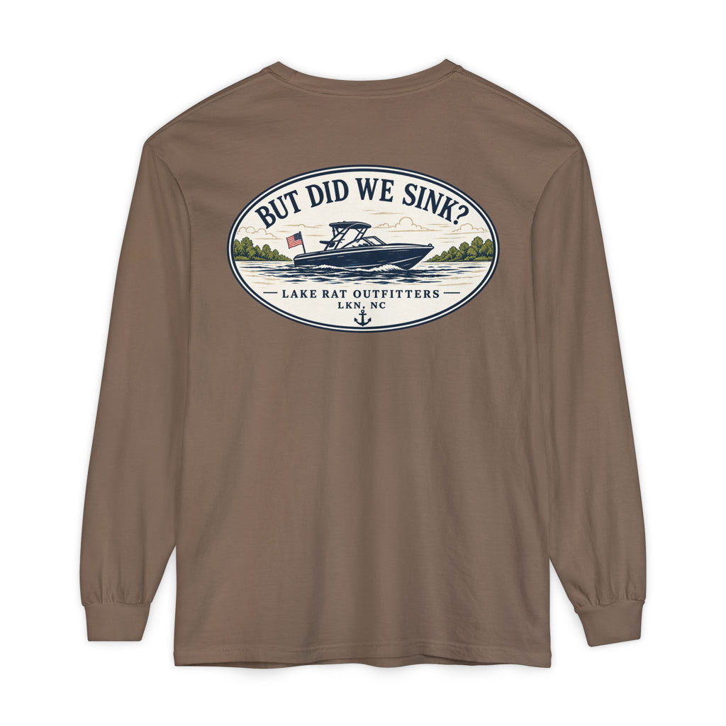 OVAL But Did We Sink? Boat Graphic Long Sleeve Tee
