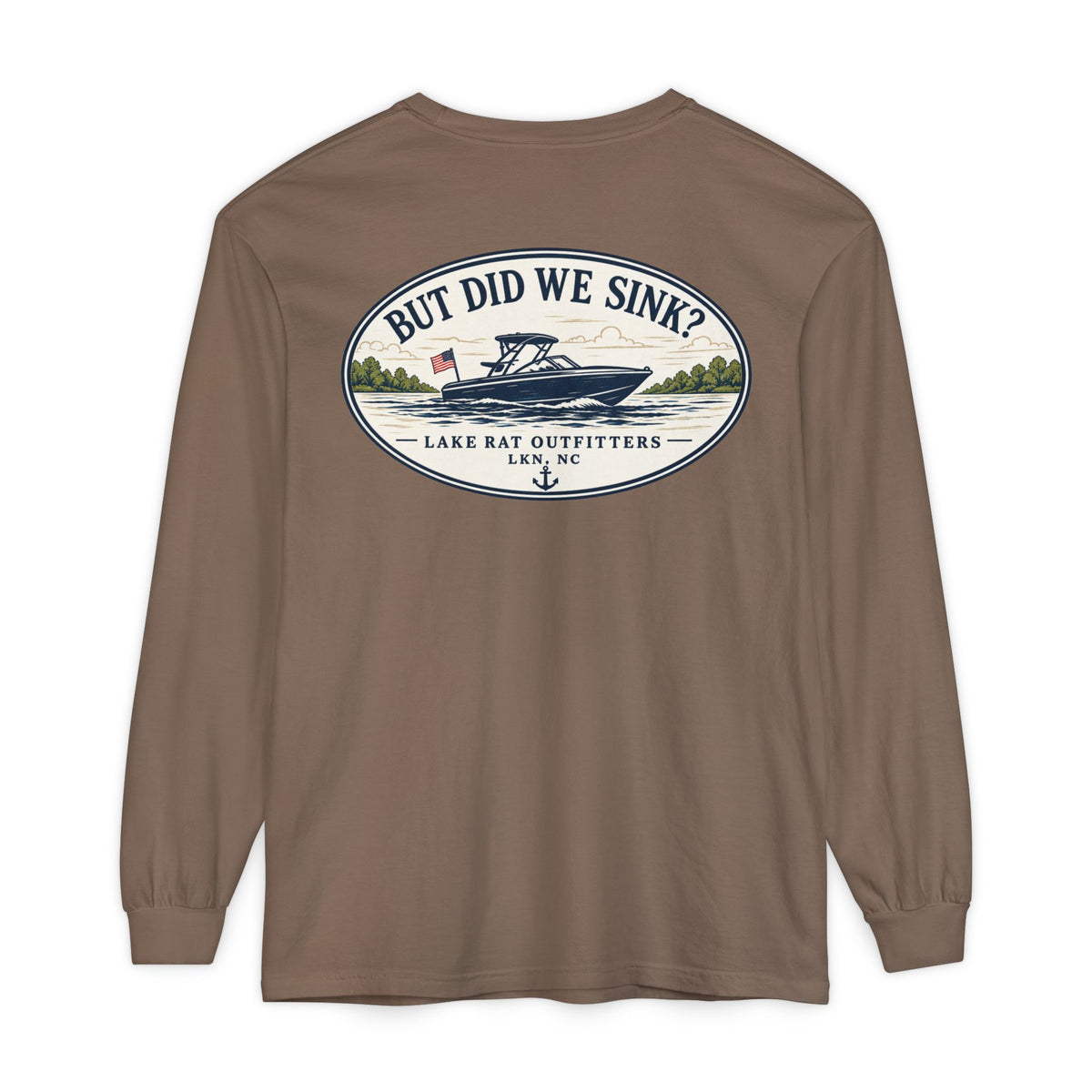 OVAL But Did We Sink? Boat Graphic Long Sleeve Tee