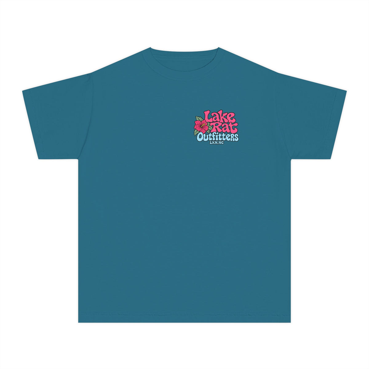 Lake Rat Outfitters Youth Tee — Retro Floral Lake Graphic