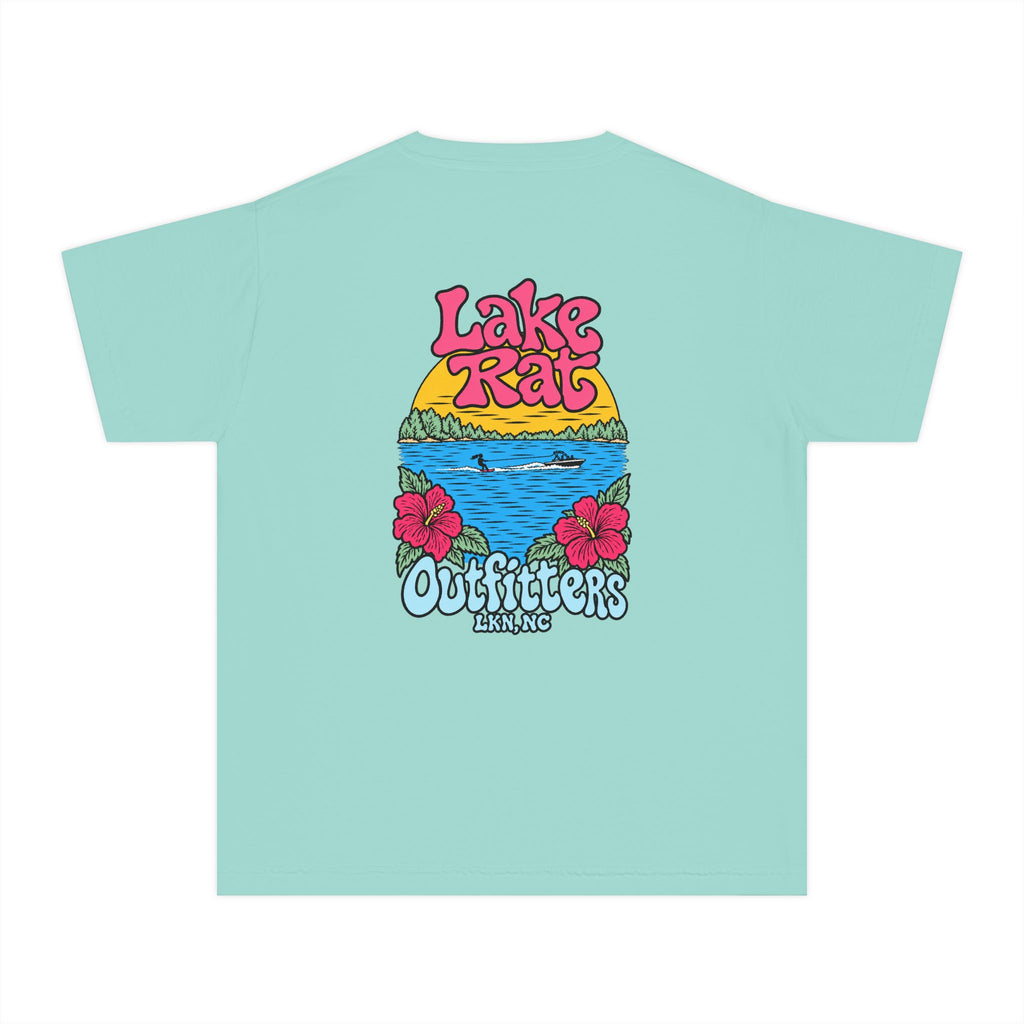 Lake Rat Outfitters Youth Tee — Retro Floral Lake Graphic