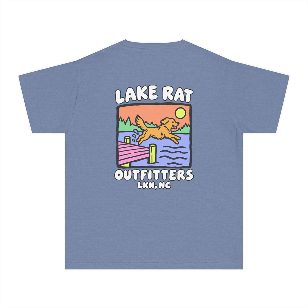 Lake Rat Outfitters Youth Tee — Retro Lake Dog Graphic