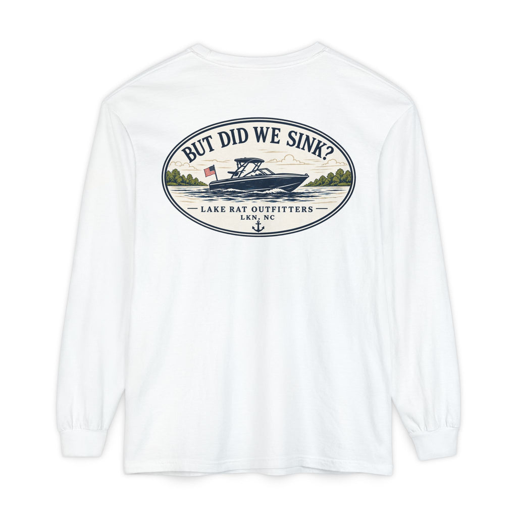 OVAL But Did We Sink? Boat Graphic Long Sleeve Tee