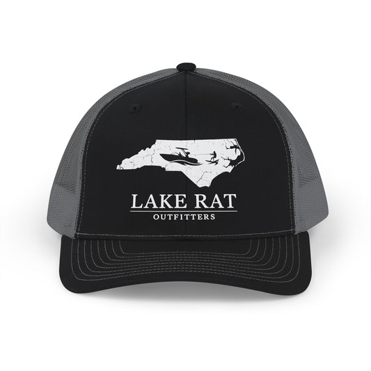 Lake Rat NC Wake Boat Snapback Trucker Cap — NC Silhouette Hat