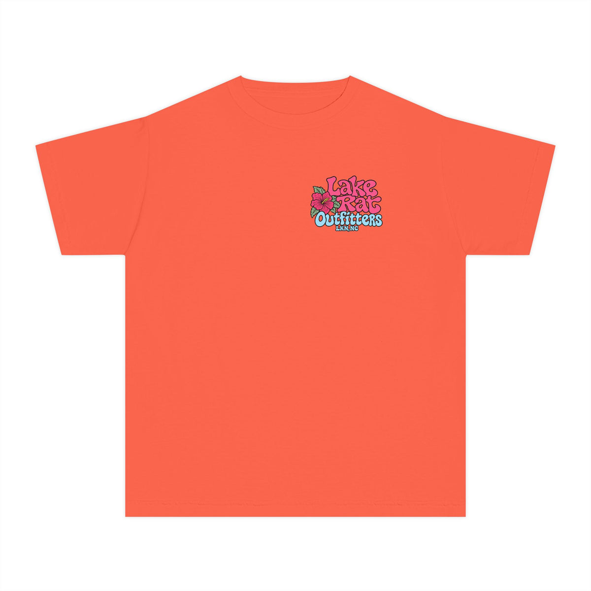 Lake Rat Outfitters Youth Tee — Retro Floral Lake Graphic