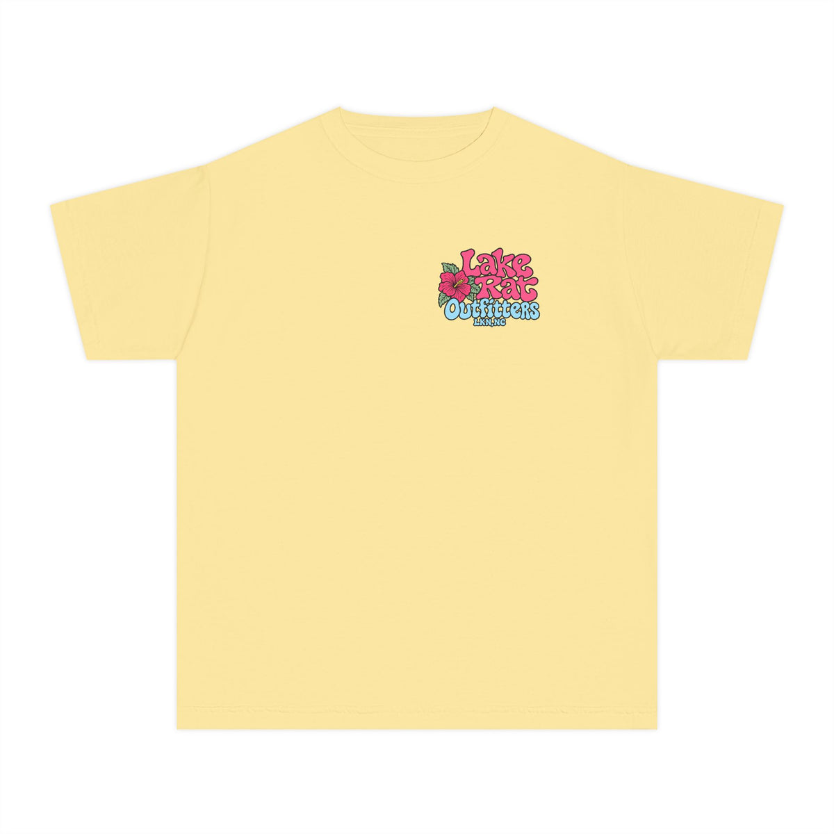 Lake Rat Outfitters Youth Tee — Retro Floral Lake Graphic