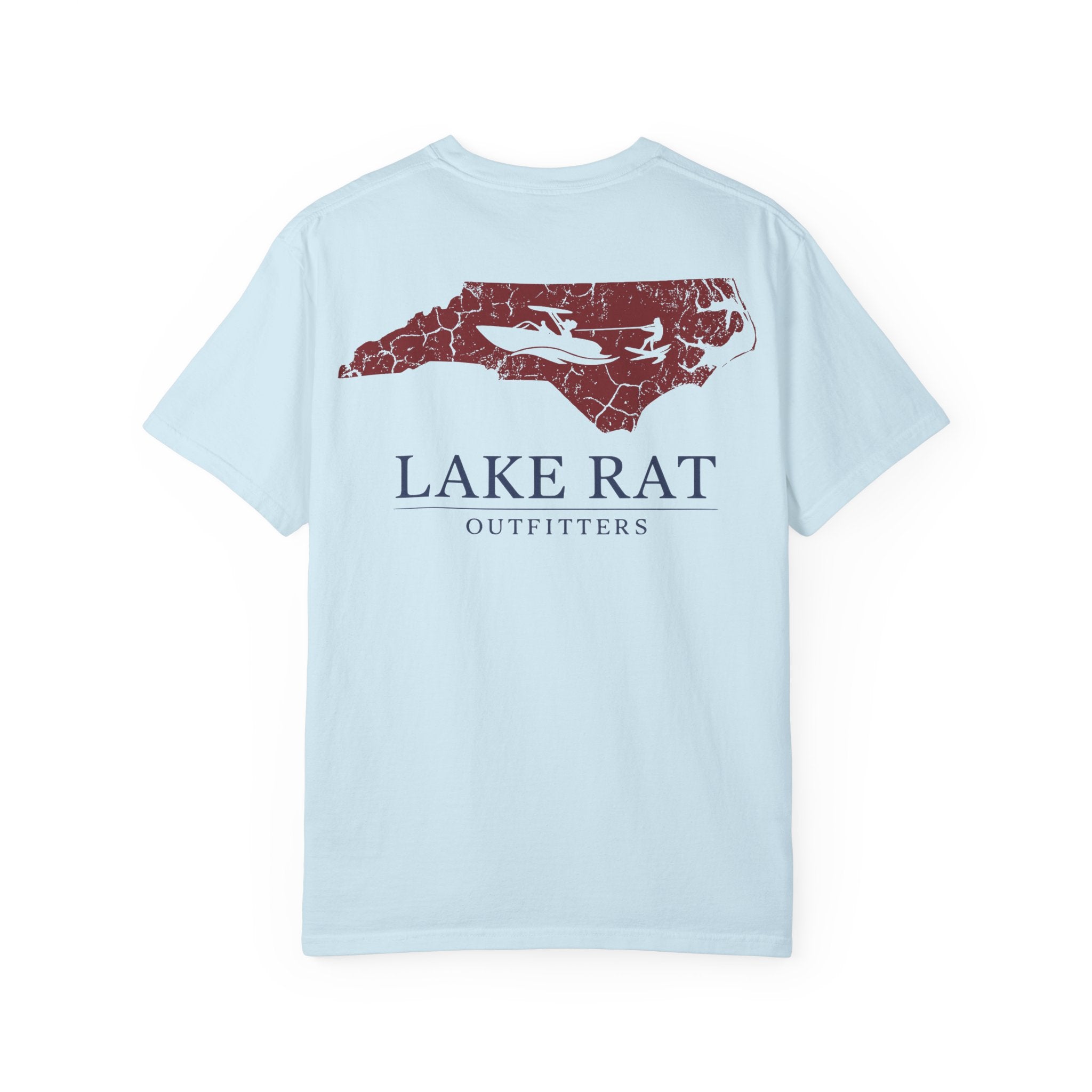 North Carolina Lake Life Wakeboard T-Shirt — Red White & Blue Wake Surf Design