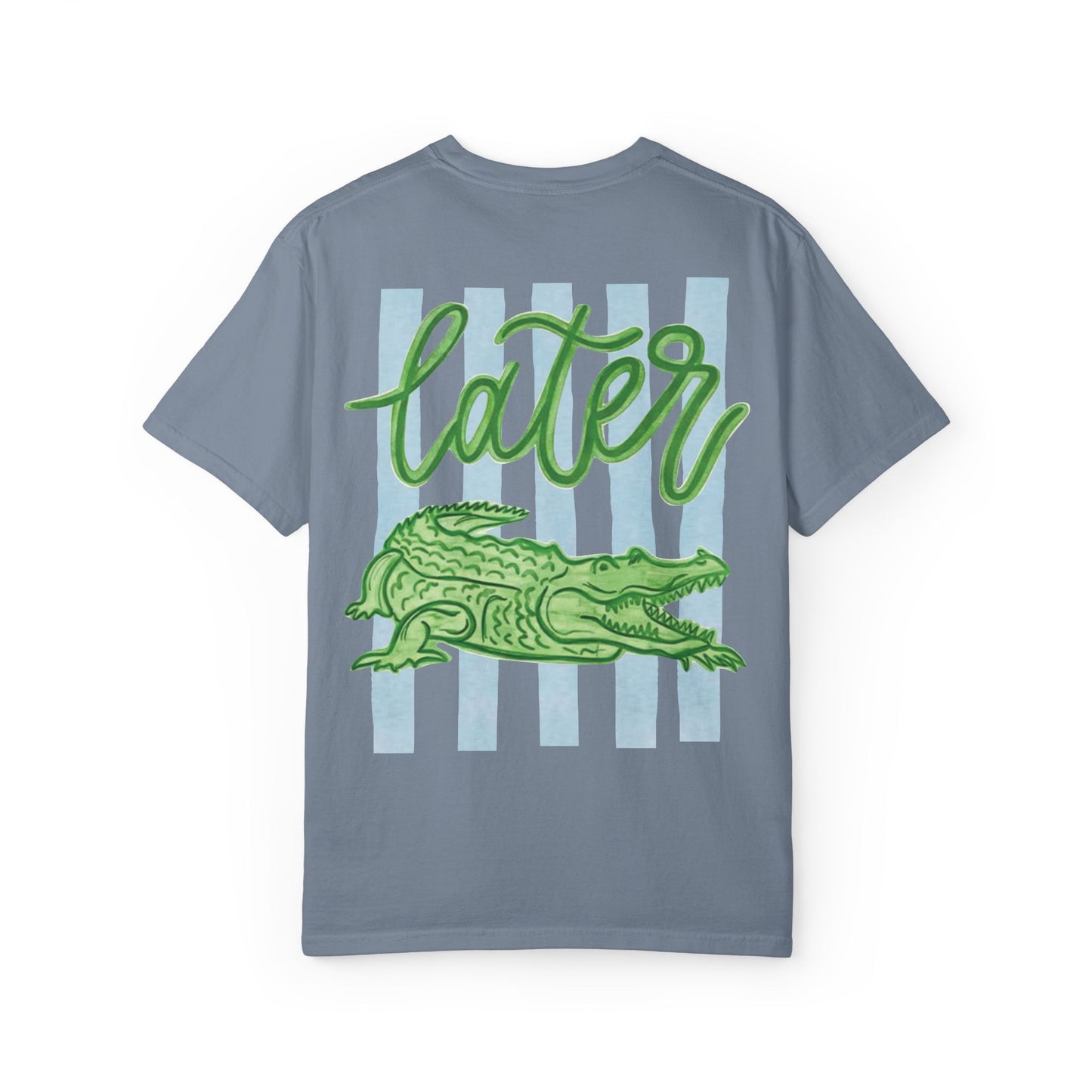 Alligator "Later" Graphic T-shirt | Relaxed Crocodile Illustration, Pool Vibes