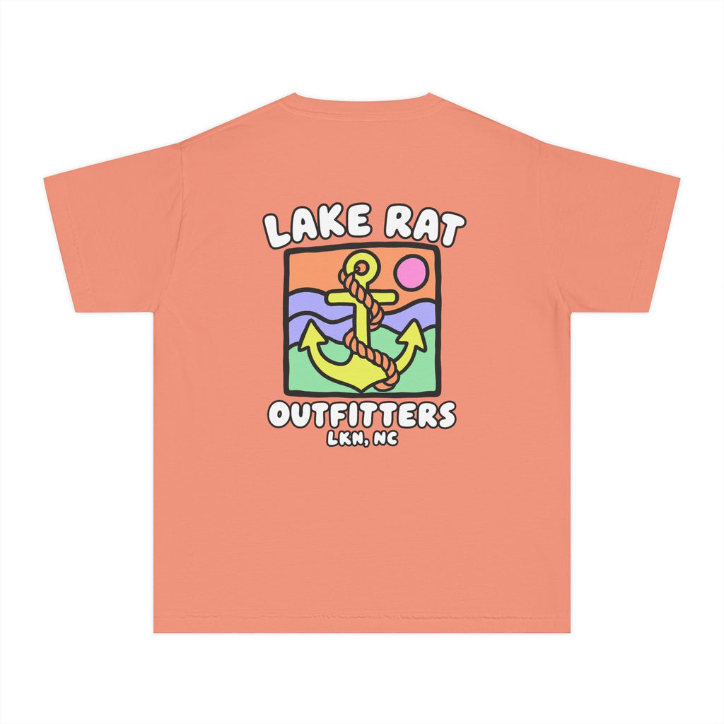 Lake Rat Outfitters Youth Tee — Colorful Anchor Lake Graphic