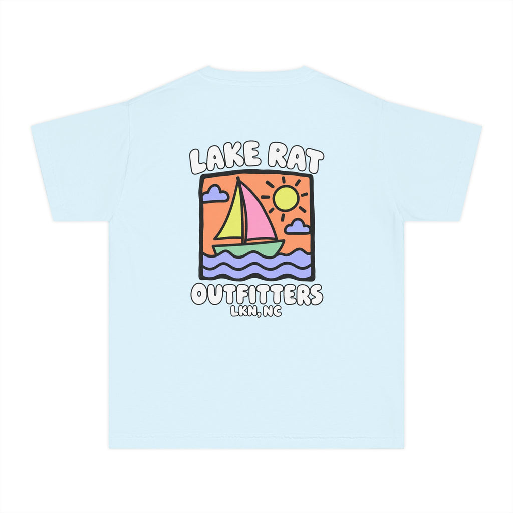 Lake Rat Outfitters Youth Tee — Colorful Sailboat Summer Shirt