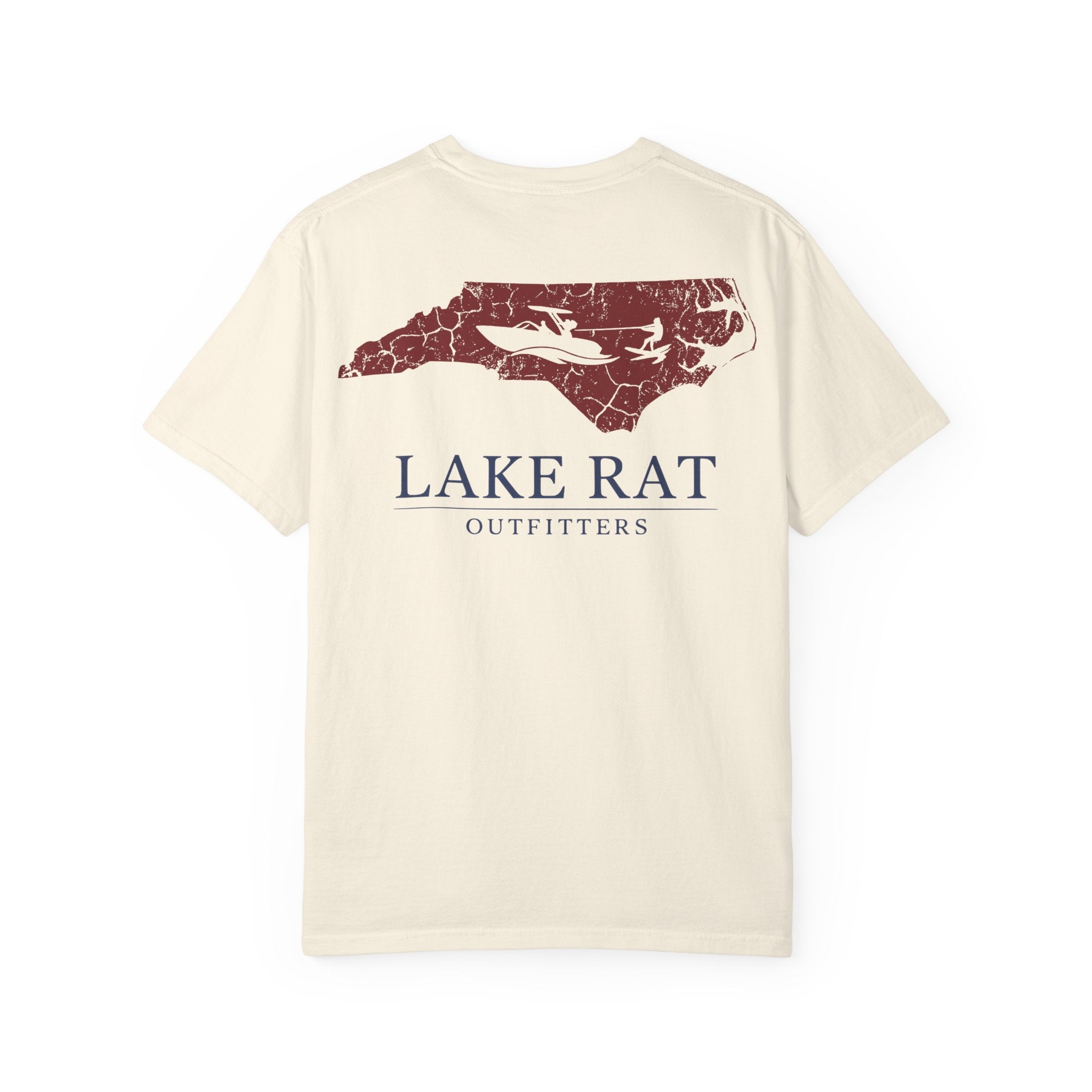 North Carolina Lake Life Wakeboard T-Shirt — Red White & Blue Wake Surf Design