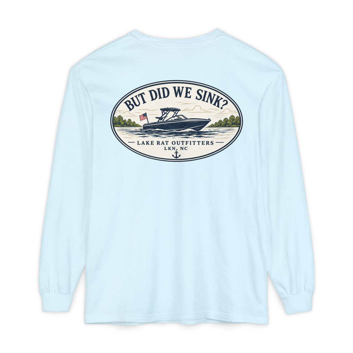 OVAL But Did We Sink? Boat Graphic Long Sleeve Tee